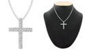 Macy's Diamond Cross Pendant Necklace in 14k White Gold (1/10 ct. t.w.)